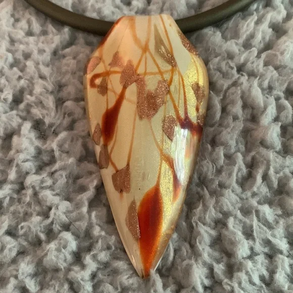 Antica Murrina Venezia.Pendant Necklace Glass, cream, orange, pink. Beautiful. - Picture 3 of 8